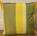 Sofapuder – håndvævede og bæredygtige (gul/sort) Boligtekstiler
